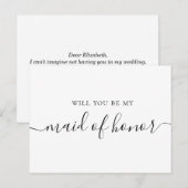 Will You Be My Maid of Honor | Minimalist Proposal Uitnodiging Briefkaart (Voorkant / Achterkant)