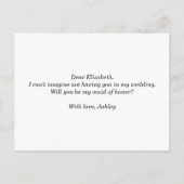 Will You Be My Maid of Honor | Minimalist Proposal Uitnodiging Briefkaart (Achterkant)
