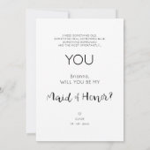 Will You Be My Maid of Honor Quote Photo Proposal (Achterkant)