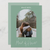 Will you be my Maid of Honor Sage Green Photo  (Voorkant / Achterkant)
