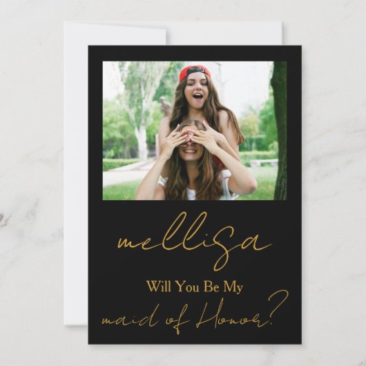 Will You Be My Maid of Honor Simple Photo  Kaart (Voorkant)