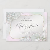 Will You Be My Maid of Honor Wispy Pink Shimmer be Kaart (Voorkant)