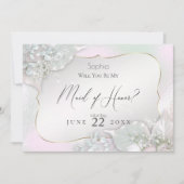 Will You Be My Maid of Honor Wispy Pink Shimmer be Kaart (Voorkant)