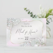Will You Be My Maid of Honor Wispy Pink Shimmer be Kaart (Staand voorkant)