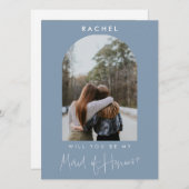 Will you be my Maid of Honour Dusty Blue Photo UK  (Voorkant / Achterkant)
