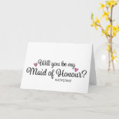 Will You Be My Maid of Honour From Bride Asking Kaart (Gele Bloem)