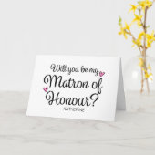 Will You Be My Matron of Honour From Bride Asking Kaart (Gele Bloem)