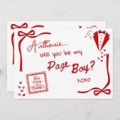 Will you be my Page Boy Card Invitation Kaart (Voorkant / Achterkant)