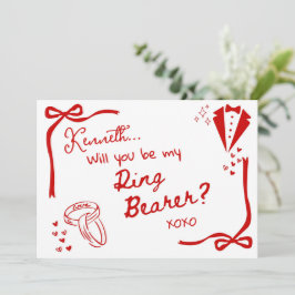 Will you be my Ring Bearer Card Invitation Kaart