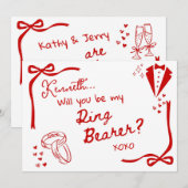 Will you be my Ring Bearer Card Invitation Kaart (Voorkant / Achterkant)
