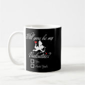 Will You Be My Valentine Funny Heart Cud V-day Koffiemok (Links)