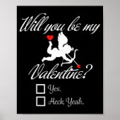 Will You Be My Valentine Funny Heart Cud V-day  Poster (Voorkant)