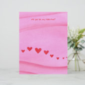 Will you be my Valentine, heart themed stationery Briefhoofd (Staand voorkant)