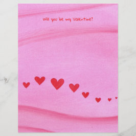 Will you be my Valentine, heart themed stationery Briefhoofd