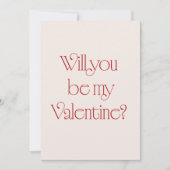 Will You Be My Valentine? Minimal Card Kaart (Voorkant)