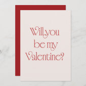 Will You Be My Valentine? Minimal Card Kaart (Voorkant / Achterkant)
