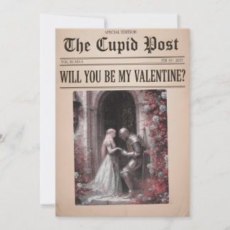 Will You Be My Valentine Newspaper Card Feestdagenkaart
