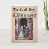 Will You Be My Valentine Newspaper  Feestdagen Kaart (Achterkant)