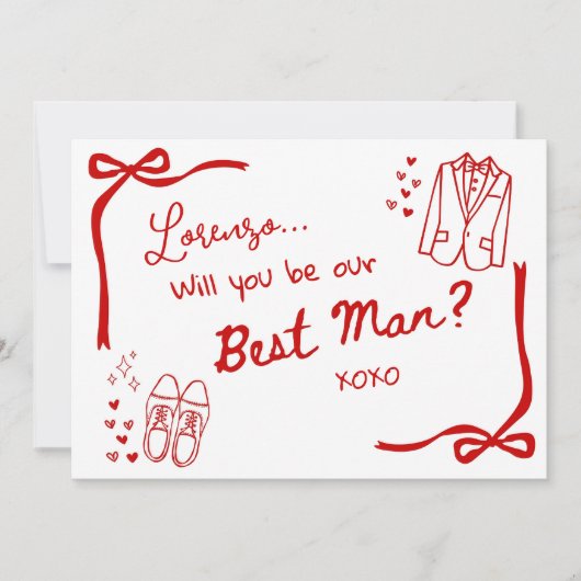 Will you be our Best Man Card Invitation Kaart (Voorkant)