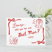 Will you be our Best Man Card Invitation Kaart (Staand voorkant)