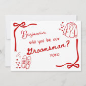 Will you be our Groomsman Card Invitation Kaart (Voorkant)