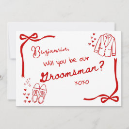 Will you be our Groomsman Card Invitation Kaart
