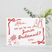 Will you be our Junior Bridesmaid Card Invitation Kaart (Staand voorkant)