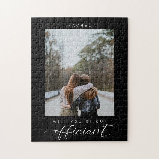 Will you be our Officiant Minimal Photo Modern Legpuzzel (Verticaal)