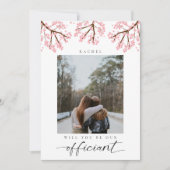 Will you be our Officiant Photo Cherry Blossoms Kaart (Voorkant)