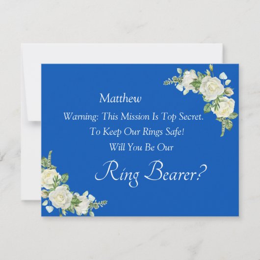 Will You Be Our Ring Bearer?  Cobalt Blue & White  (Voorkant)