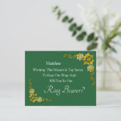 Will You Be Our Ring Bearer?  Emerald Green & Gold (Staand voorkant)