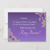 Will You Be Our Ring Bearer? Purple Mauve Flowers  (Voorkant)