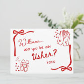 Will you be our Usher Card Invitation Kaart (Staand voorkant)