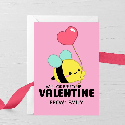 Will You Bee My Valentine Kids Card Notitiekaartje