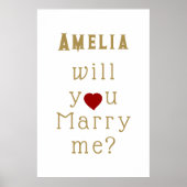 Will you marry me Heart Red Romantic Proposal  Poster (Voorkant)