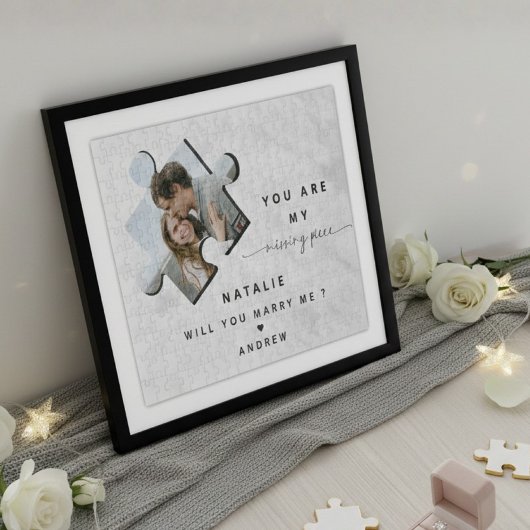 Will You Marry Me Proposal Photo Simple Clean Legpuzzel