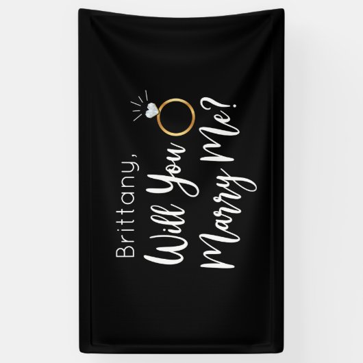 Will you Marry Me Proposal Sign banner backdrop (Verticaal)