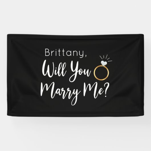 Will you Marry Me Proposal Sign banner backdrop (Horizontaal)