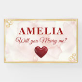 Will you marry me Red Heart Romantic Proposal Spandoek (Horizontaal)