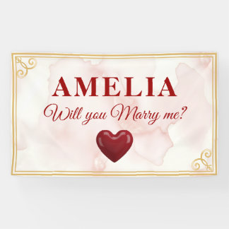Will you marry me Red Heart Romantic Proposal Spandoek