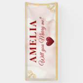 Will you marry me Red Heart Romantic Proposal Spandoek (Verticaal)