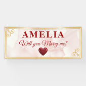 Will you marry me Red Heart Romantic Proposal Spandoek (Horizontaal)