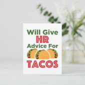 Will zal u adviseren over Tacos Human Resources Briefkaart (Staand voorkant)