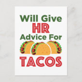 Will zal u adviseren over Tacos Human Resources Briefkaart (Voorkant)