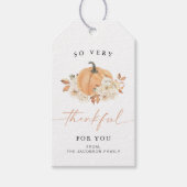 WILLA dankbaar voor je pompoen Thanksgiving Cadeaulabel (Voorkant)