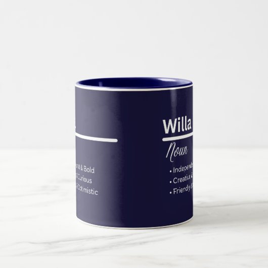 Willa Personalized Name Coffee Mug Tweekleurige Koffiemok (Center)