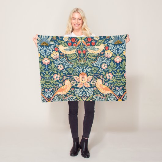 Willam Morris aardbeiendief,  vogels Fleece Deken (In situ)