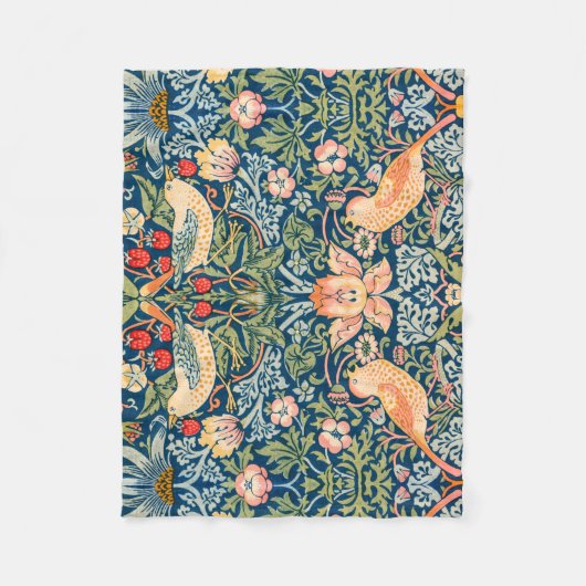 Willam Morris aardbeiendief,  vogels Fleece Deken (Voorkant)