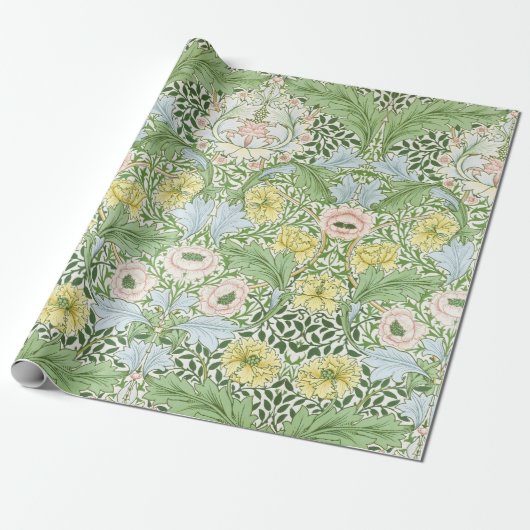 Willam Morris Myrtle Garden Floral Classic Cadeaupapier (Uitgerold)