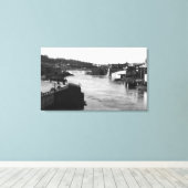 Willamette Herfsten en Paper Mills Oregon City Canvas Afdruk (Insitu (Houten vloer))